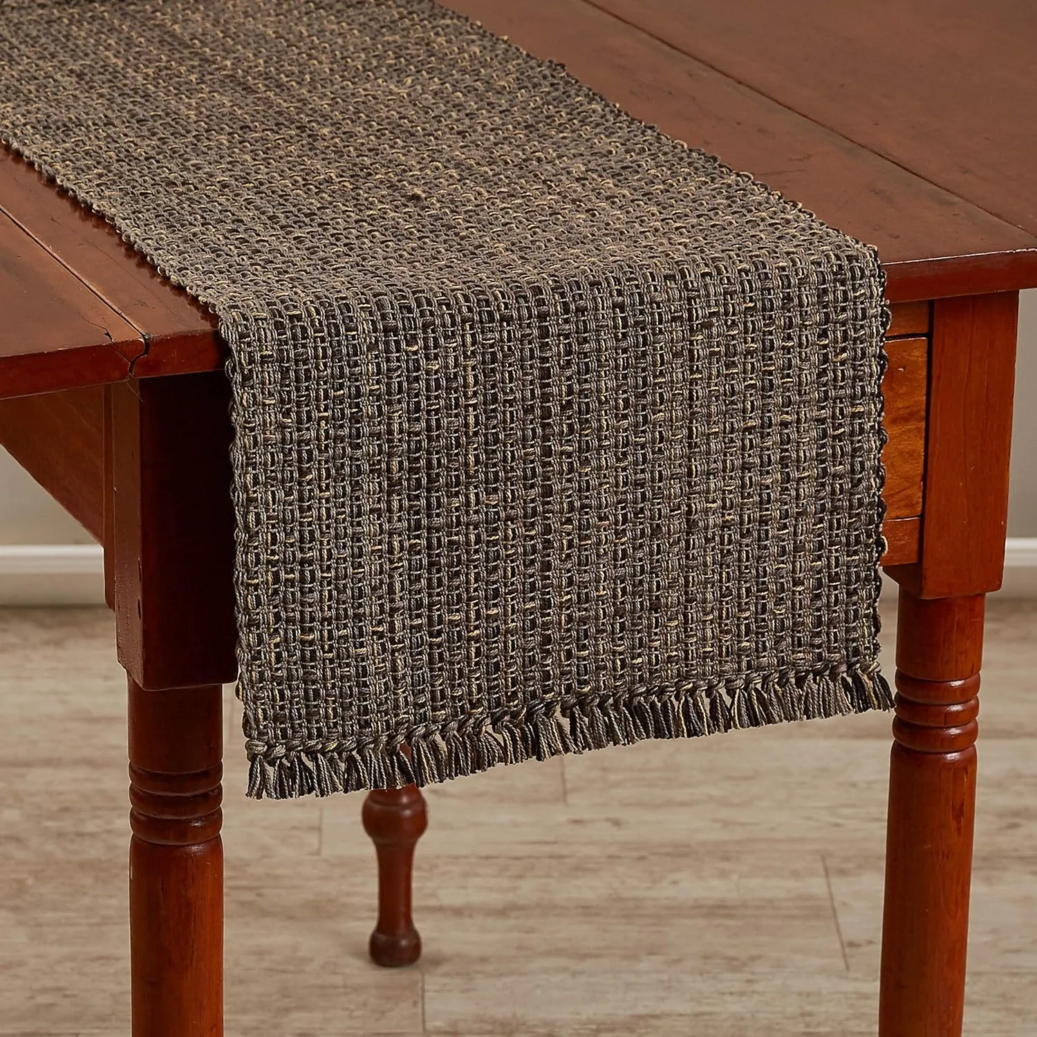 Park Designs Black Expresso Tweed Farmhouse Table Runner 36 Inch | 13x36 Rustic Dining Table Accessory | Hand Loomed & Rugged Texture | Modern Farmhouse Table Runners 36 Inches