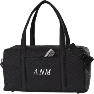 Personalization Universe Embroidered Monogram Quilted Duffel Bag