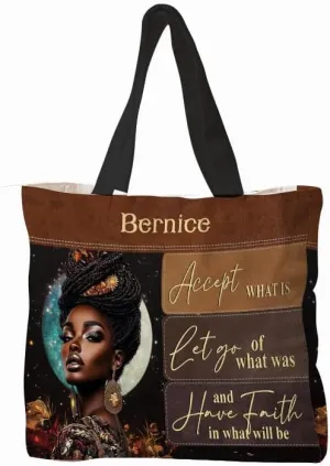 Personalized Canvas Totebag For Black African Women, Mother's Day Birthday Christmas Gifts For Black Women