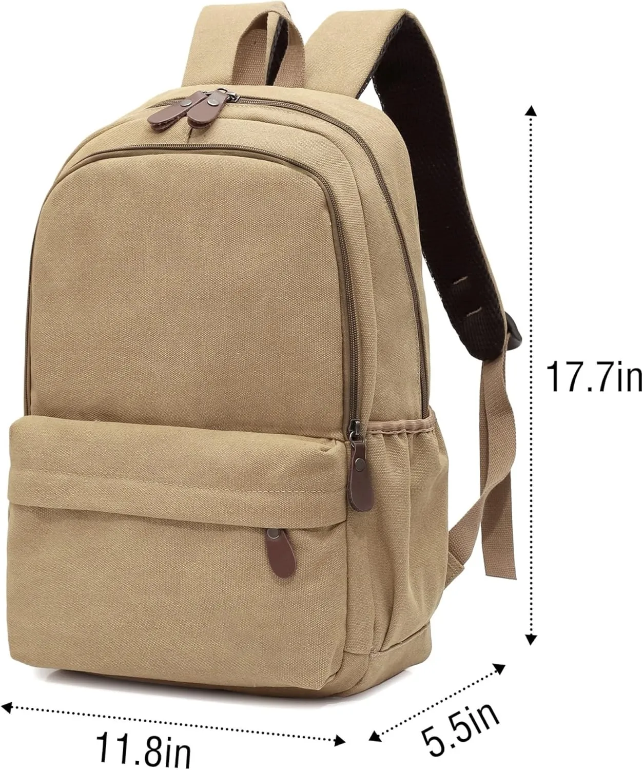 Personalized Embroidered Backpack Adult Lightweight Casual Laptop Backpack with Name for Men and Women, Daily Use Backpack, Custom khaki Backpack for School, College and Travel Bookbag