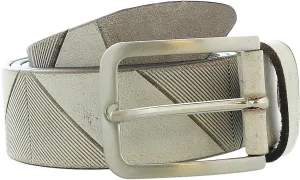 Pierre Cardin Distressed Taupe Classic Silver D-Ring Adjustable Belt Adjustable Mens Belt-40 for Mens