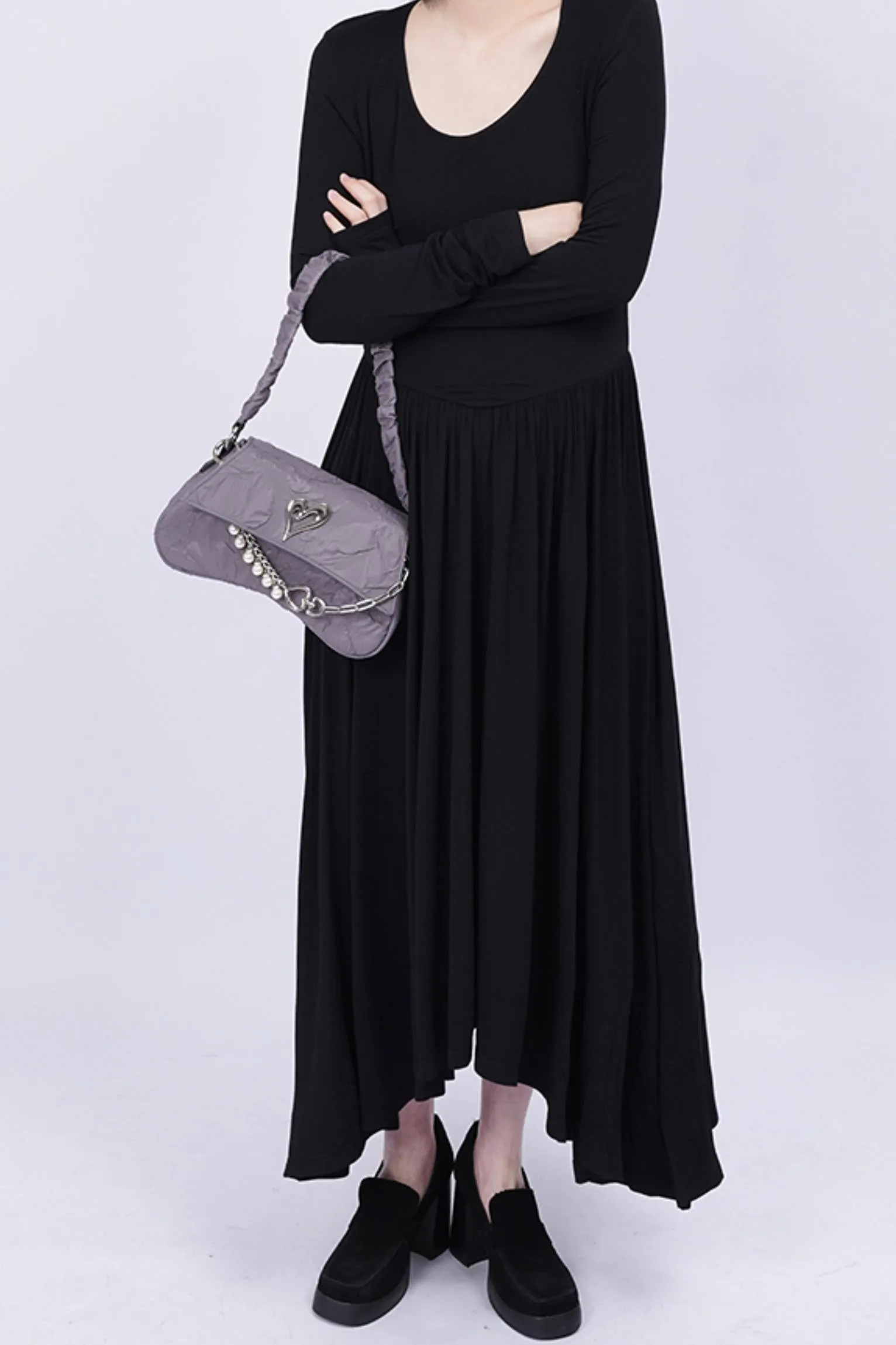 Pleated Pearl Crossbody Bag