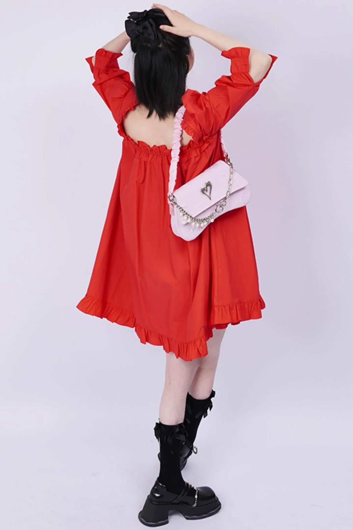 Pleated Pearl Crossbody Bag