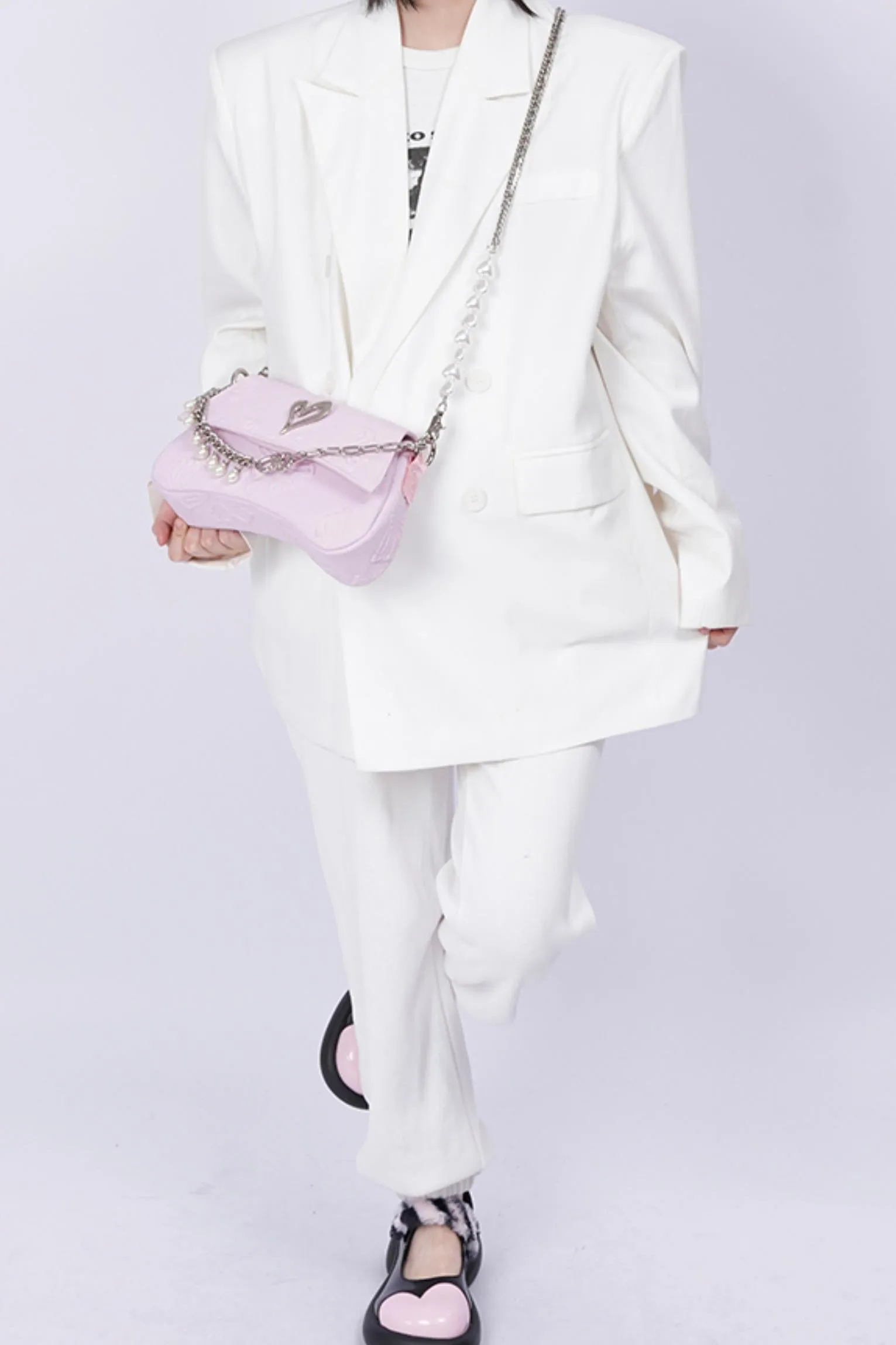 Pleated Pearl Crossbody Bag