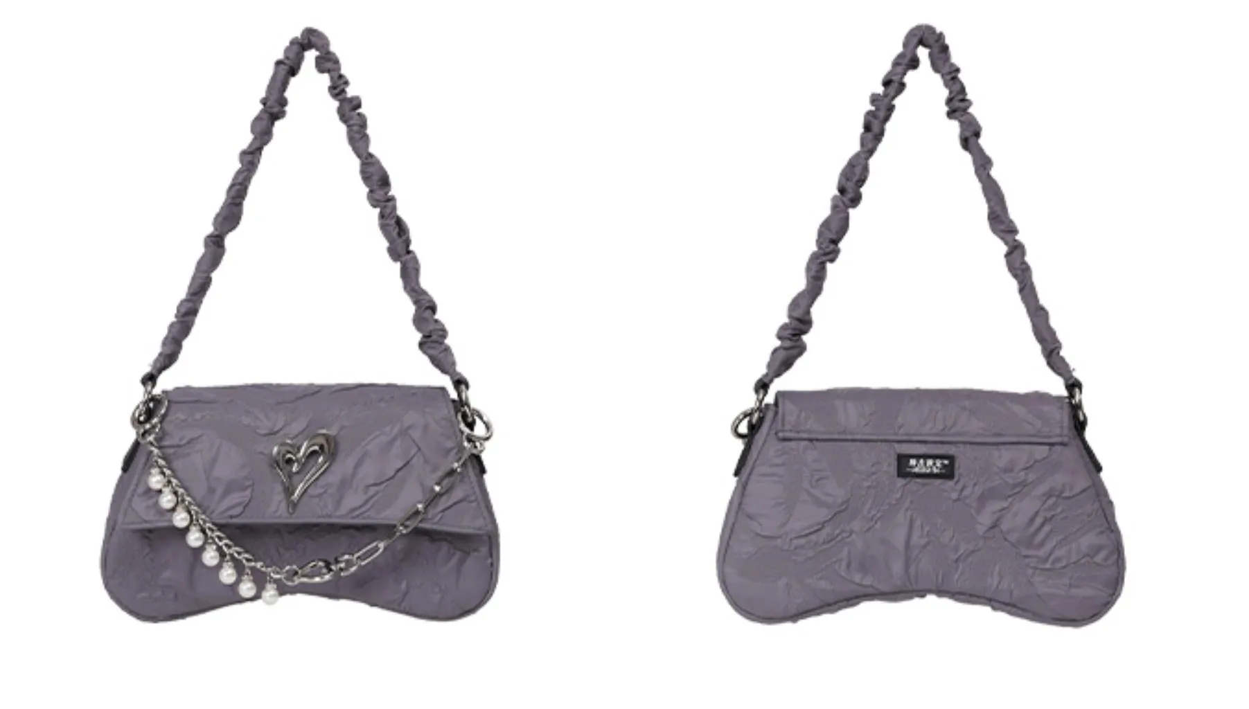 Pleated Pearl Crossbody Bag