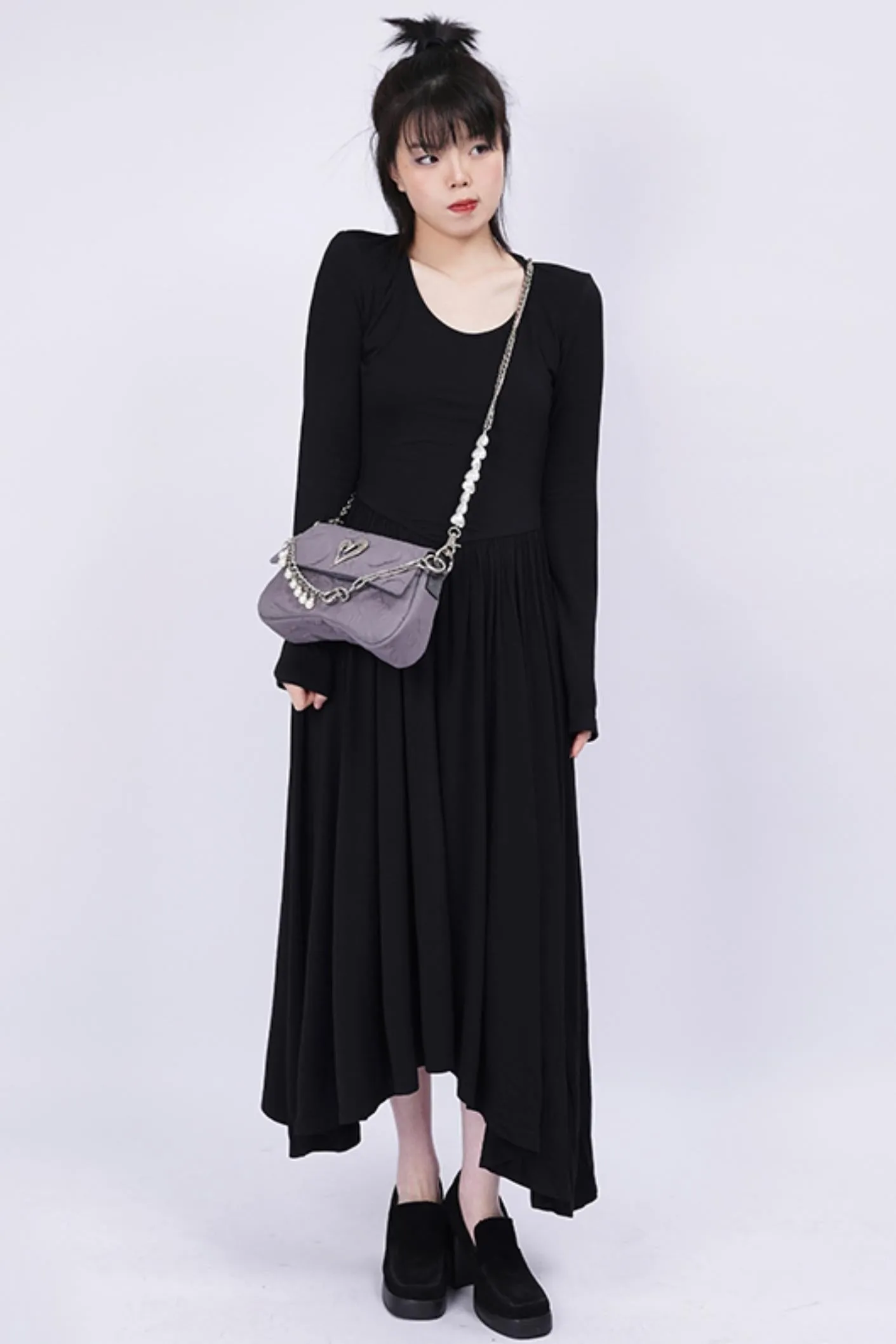 Pleated Pearl Crossbody Bag