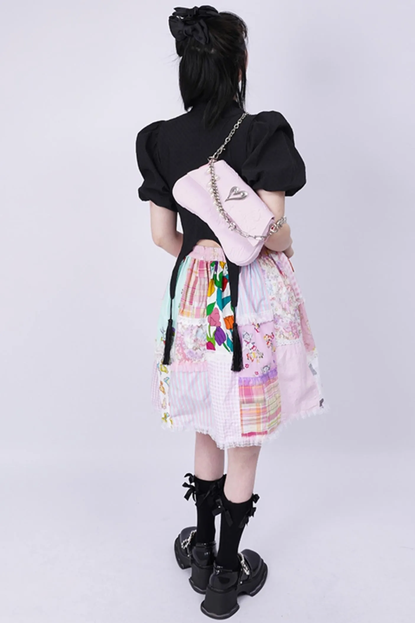 Pleated Pearl Crossbody Bag