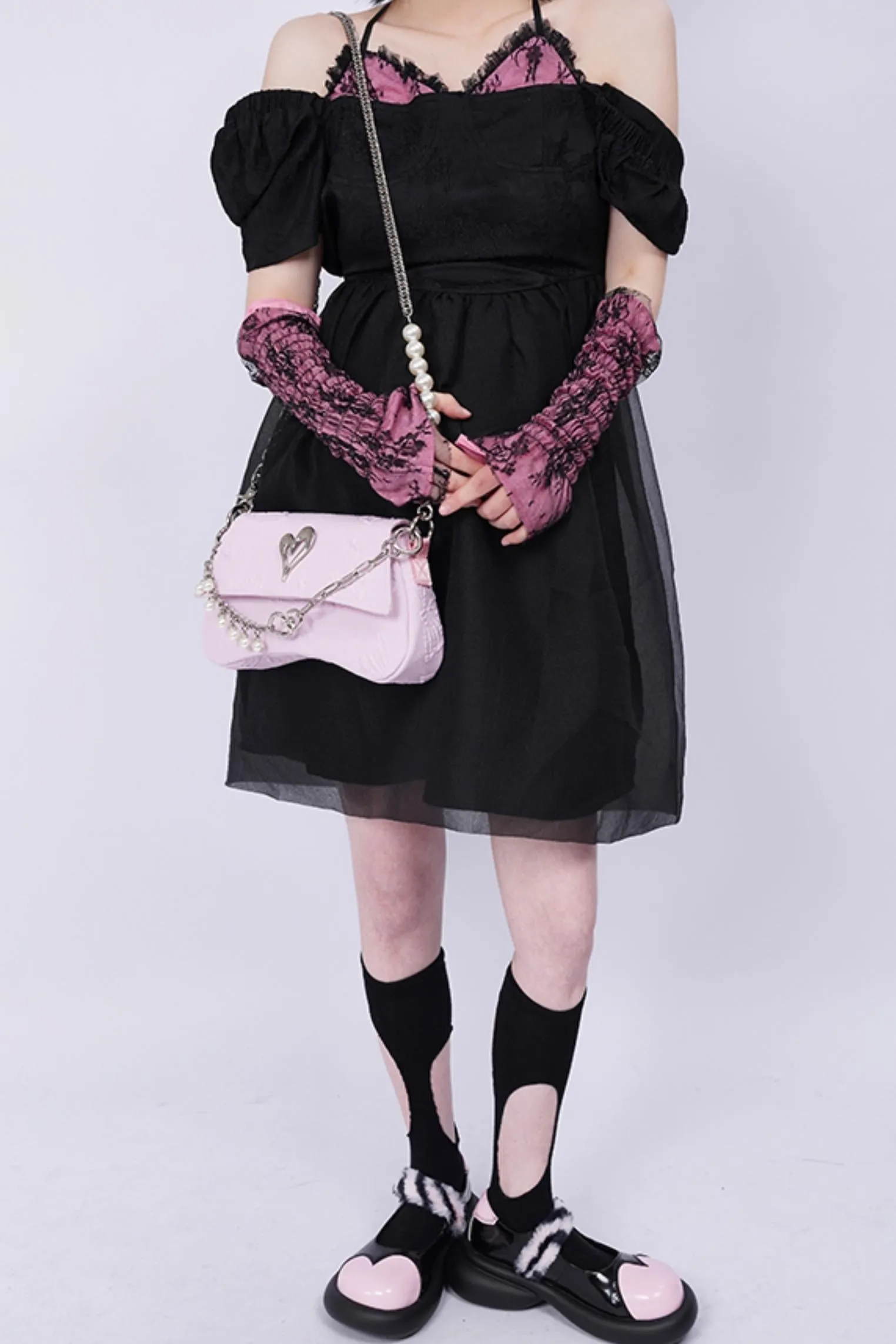 Pleated Pearl Crossbody Bag