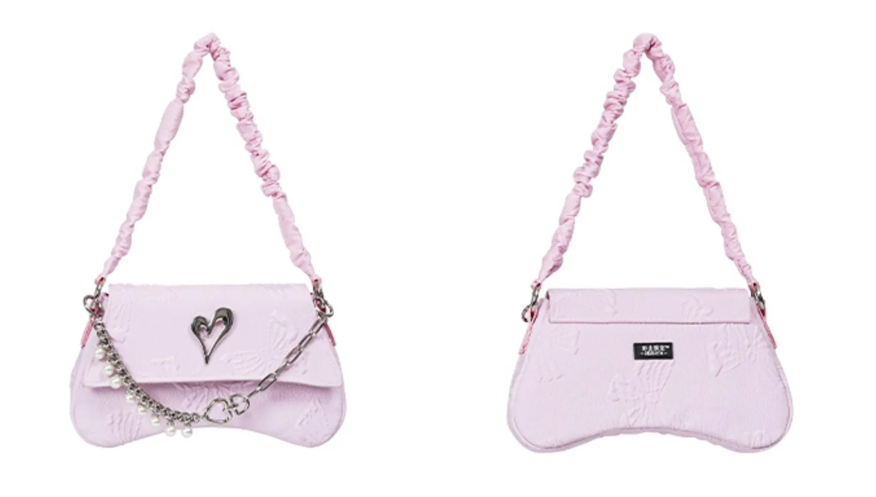 Pleated Pearl Crossbody Bag