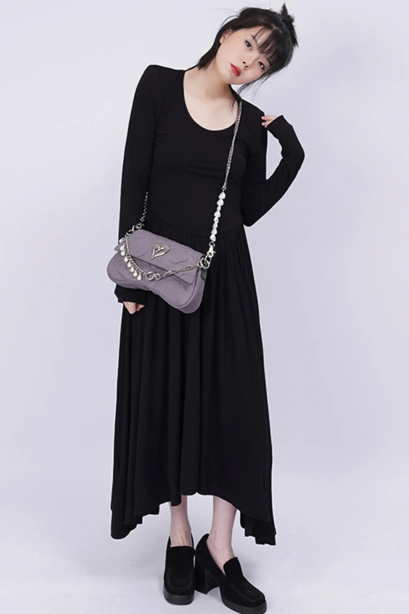 Pleated Pearl Crossbody Bag