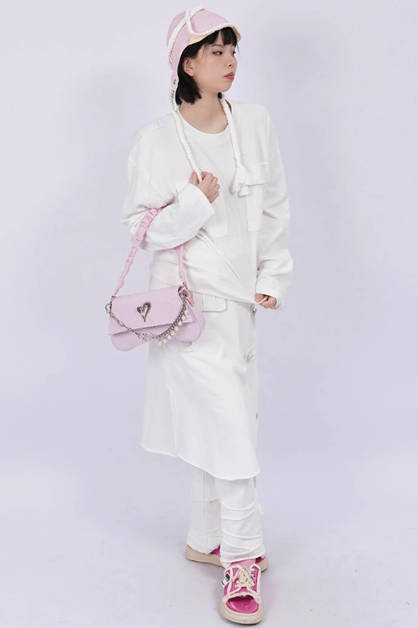 Pleated Pearl Crossbody Bag