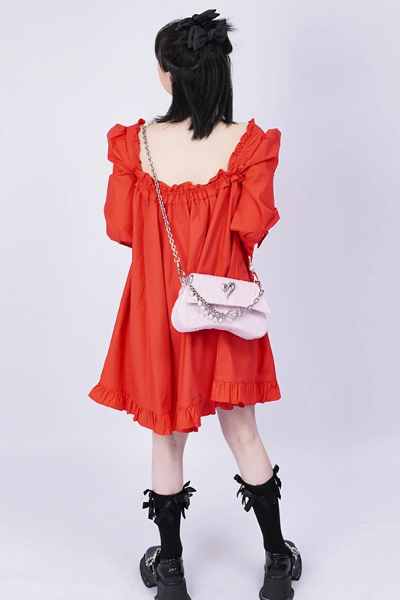 Pleated Pearl Crossbody Bag