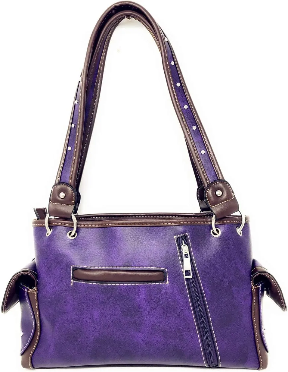 Premium Rhinestone Cross Western Embroidered Concealed Carry Handbag Purse in 6 colors
