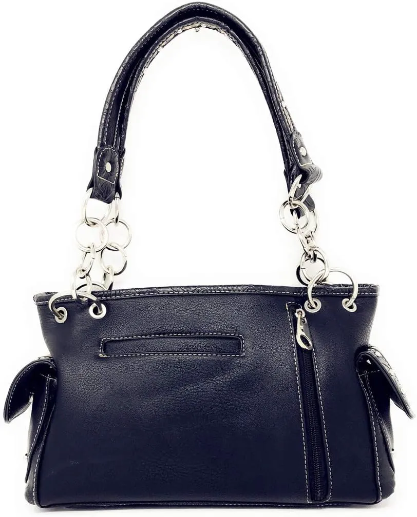 Premium Rhinestone Cross Western Embroidered Concealed Carry Handbag Purse in 6 colors