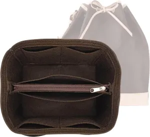 Purse Organizer Insert for LV Noe BB Bucket Bags,Tote Bag Organizer with zipper insert (Brown, Small)