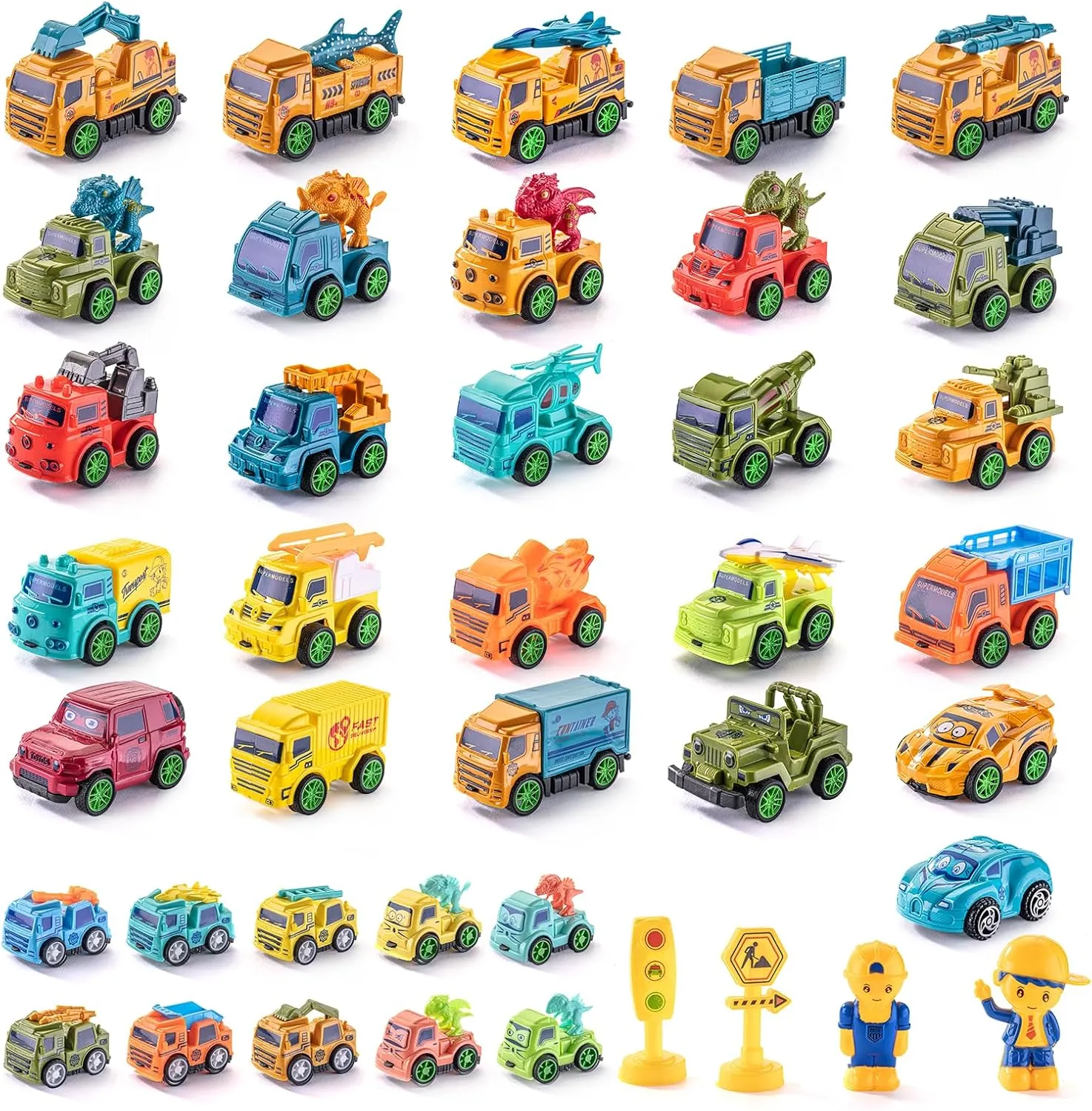 Push Pull Car 40pcs Baby Mini Pull Back Cars Set - Fun Toy Cars with Pull Back Action for Christmas, Halloween, Easter, Birthday Party, Suitable Child3-8  Gift