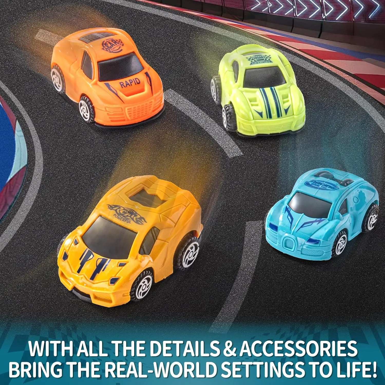 Push Pull Car 40pcs Baby Mini Pull Back Cars Set - Fun Toy Cars with Pull Back Action for Christmas, Halloween, Easter, Birthday Party, Suitable Child3-8  Gift