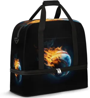 QsirBC Fox Amusing Decor Gym Bag for Women Duffle Tote with Shoes Compartment Men Weekender Duffel