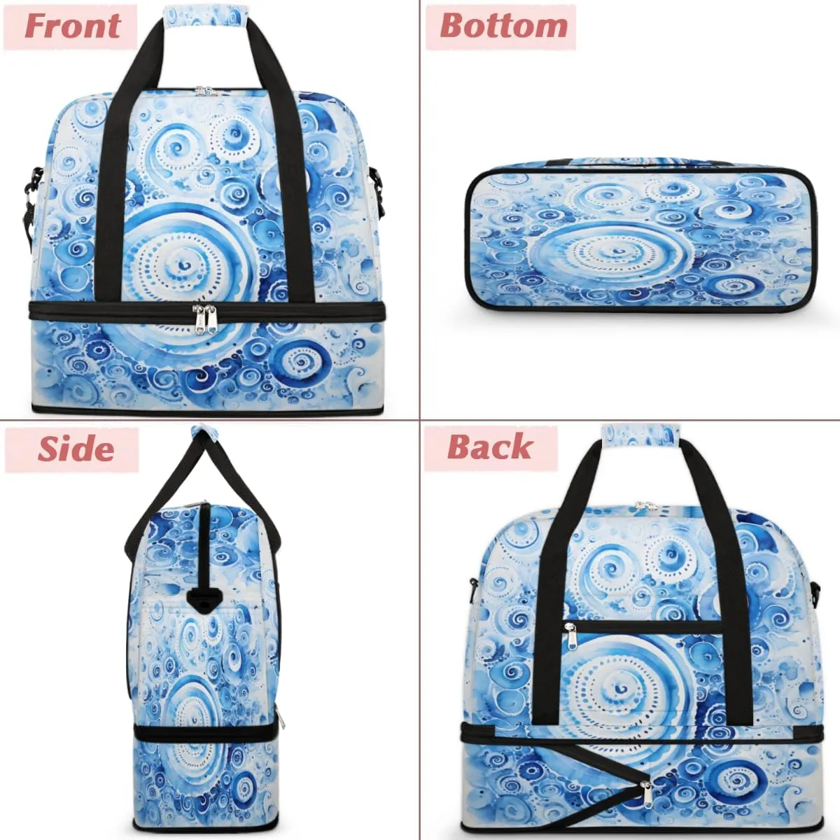 QsirBC Fox Amusing Decor Gym Bag for Women Duffle Tote with Shoes Compartment Men Weekender Duffel