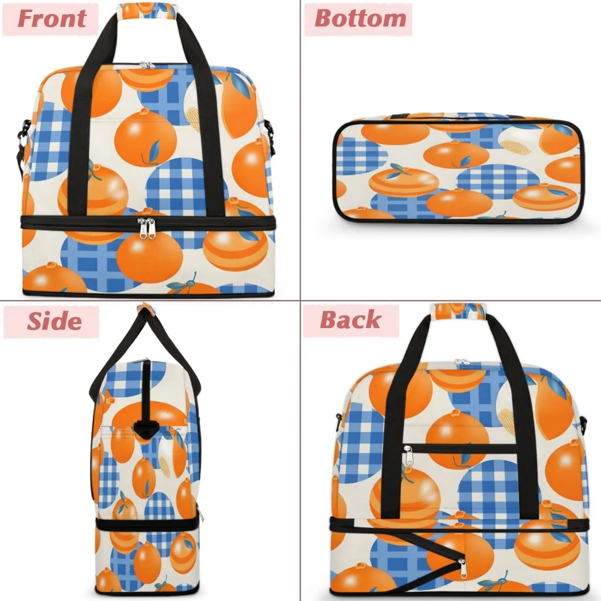 QsirBC Fox Amusing Decor Gym Bag for Women Duffle Tote with Shoes Compartment Men Weekender Duffel