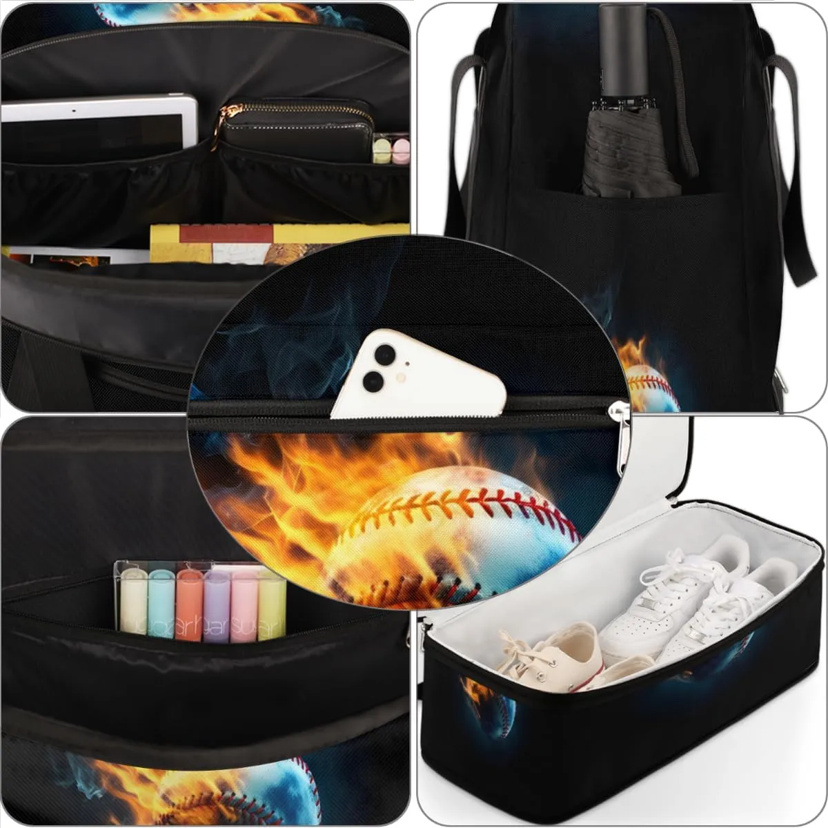 QsirBC Fox Amusing Decor Gym Bag for Women Duffle Tote with Shoes Compartment Men Weekender Duffel