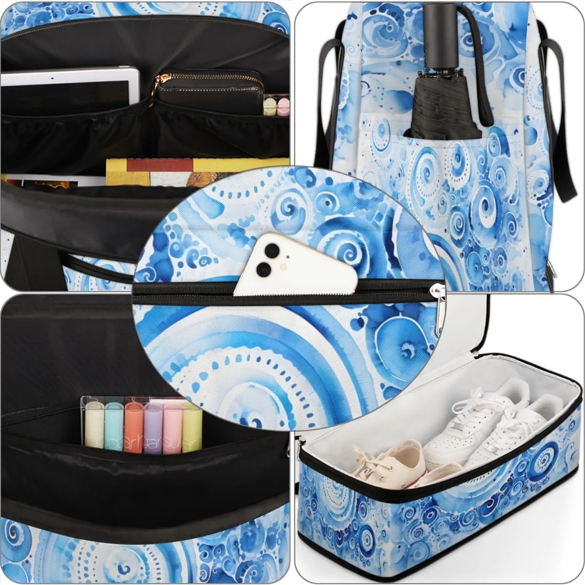 QsirBC Fox Amusing Decor Gym Bag for Women Duffle Tote with Shoes Compartment Men Weekender Duffel