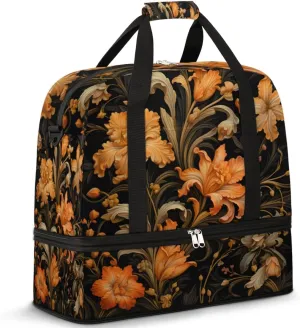 QsirBC Fox Amusing Decor Gym Bag for Women Duffle Tote with Shoes Compartment Men Weekender Duffel