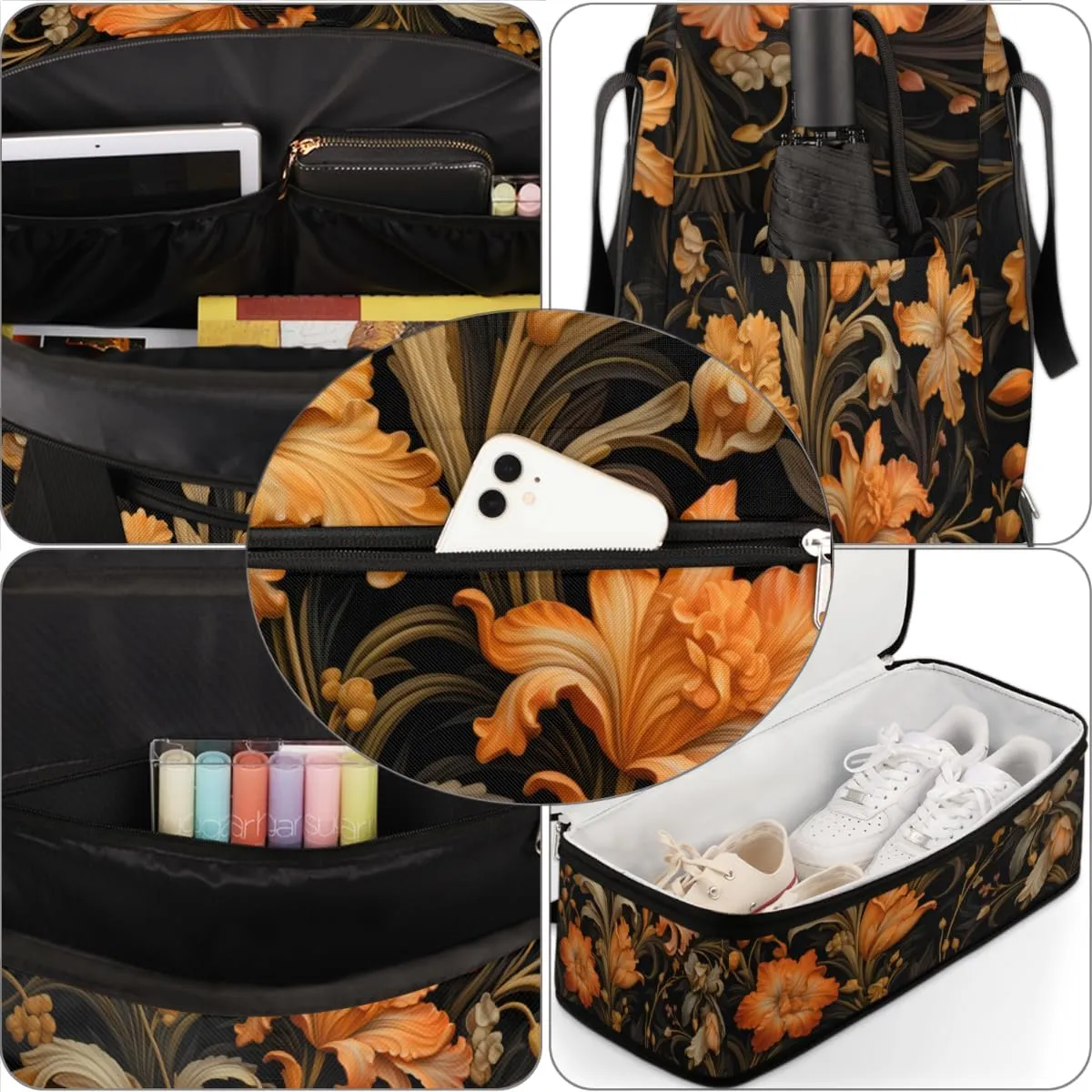 QsirBC Fox Amusing Decor Gym Bag for Women Duffle Tote with Shoes Compartment Men Weekender Duffel