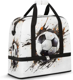 QsirBC Fun Skull Theme Gym Bag for Women Duffle Tote with Shoes Compartment Men Weekender Duffel