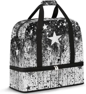 QsirBC Fun Skull Theme Gym Bag for Women Duffle Tote with Shoes Compartment Men Weekender Duffel