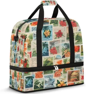 QsirBC Fun Skull Theme Gym Bag for Women Duffle Tote with Shoes Compartment Men Weekender Duffel