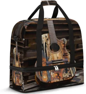QsirBC Grid Pattern Decor Gym Bag for Women Duffle Tote with Shoes Compartment Men Weekender Duffel