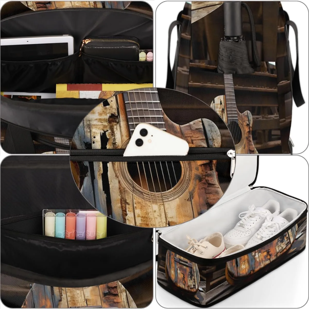QsirBC Grid Pattern Decor Gym Bag for Women Duffle Tote with Shoes Compartment Men Weekender Duffel