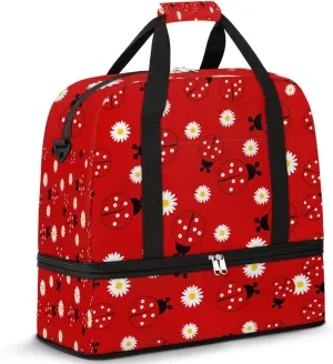 QsirBC Grid Pattern Decor Gym Bag for Women Duffle Tote with Shoes Compartment Men Weekender Duffel