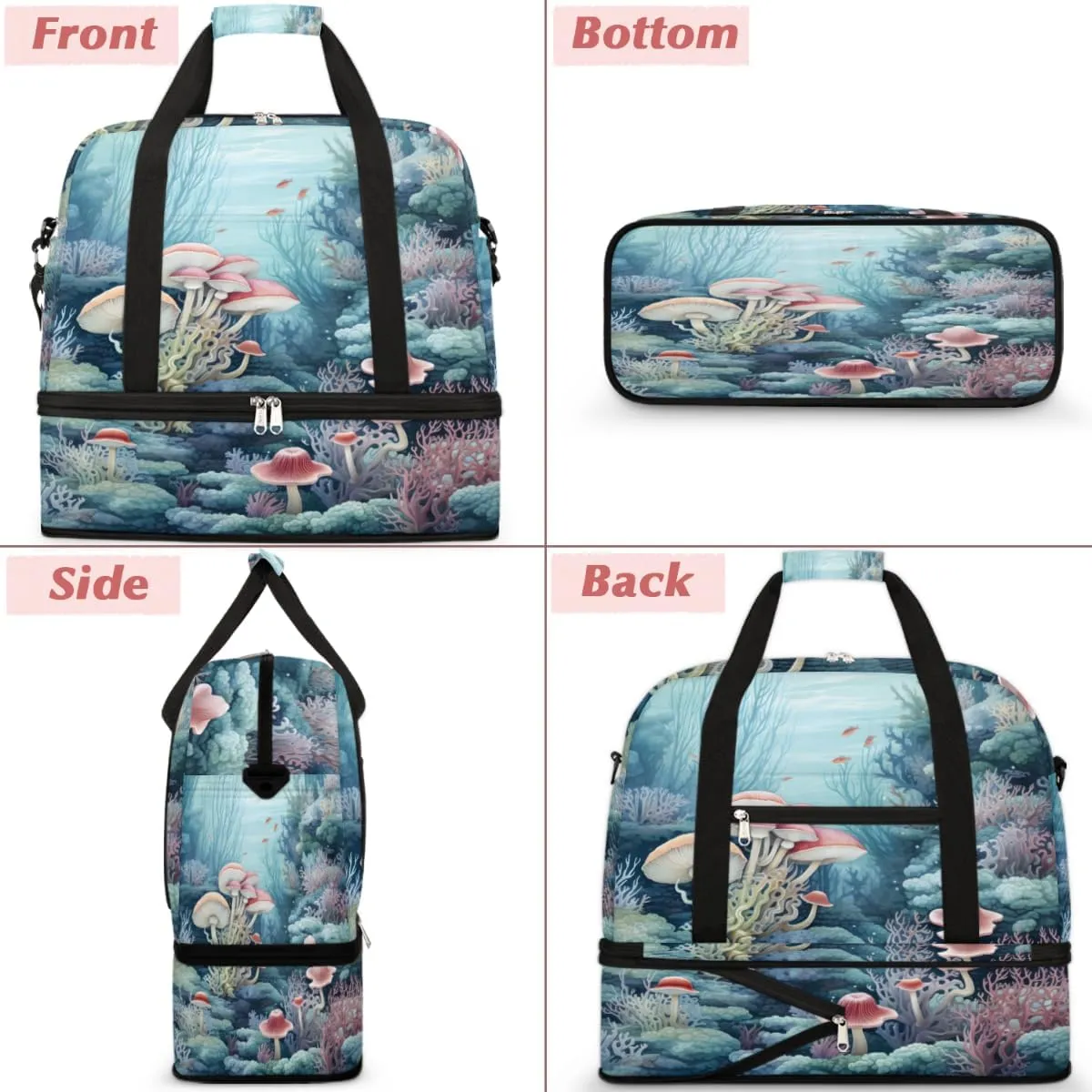 QsirBC Pumpkin Funny Gym Bag for Women Duffle Tote with Shoes Compartment Men Weekender Duffel