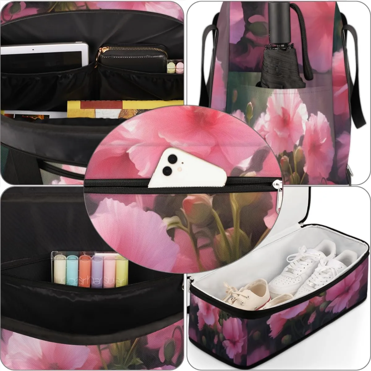 QsirBC Pumpkin Funny Gym Bag for Women Duffle Tote with Shoes Compartment Men Weekender Duffel
