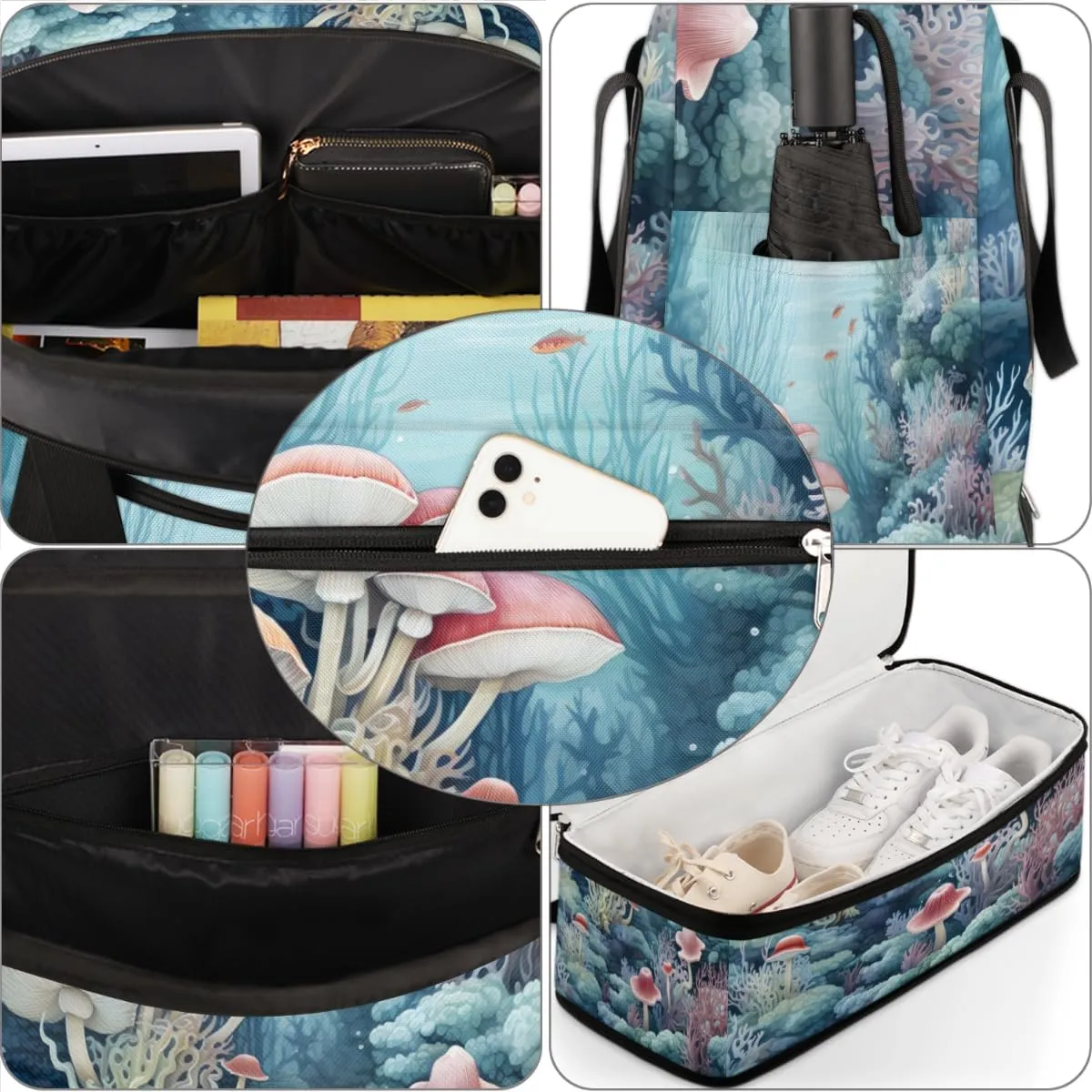 QsirBC Pumpkin Funny Gym Bag for Women Duffle Tote with Shoes Compartment Men Weekender Duffel