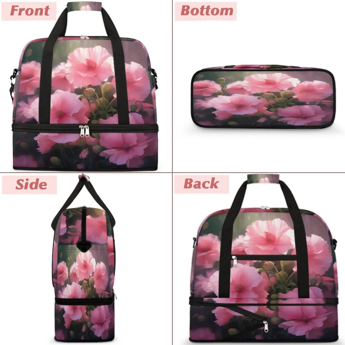 QsirBC Pumpkin Funny Gym Bag for Women Duffle Tote with Shoes Compartment Men Weekender Duffel