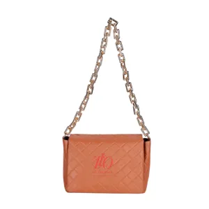 Quilted Chain Brown Shoulder Bag