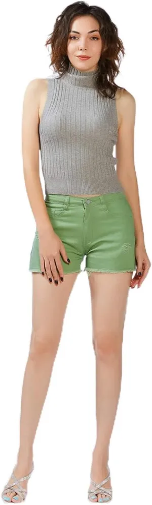 Raw Hem Denim Shorts
