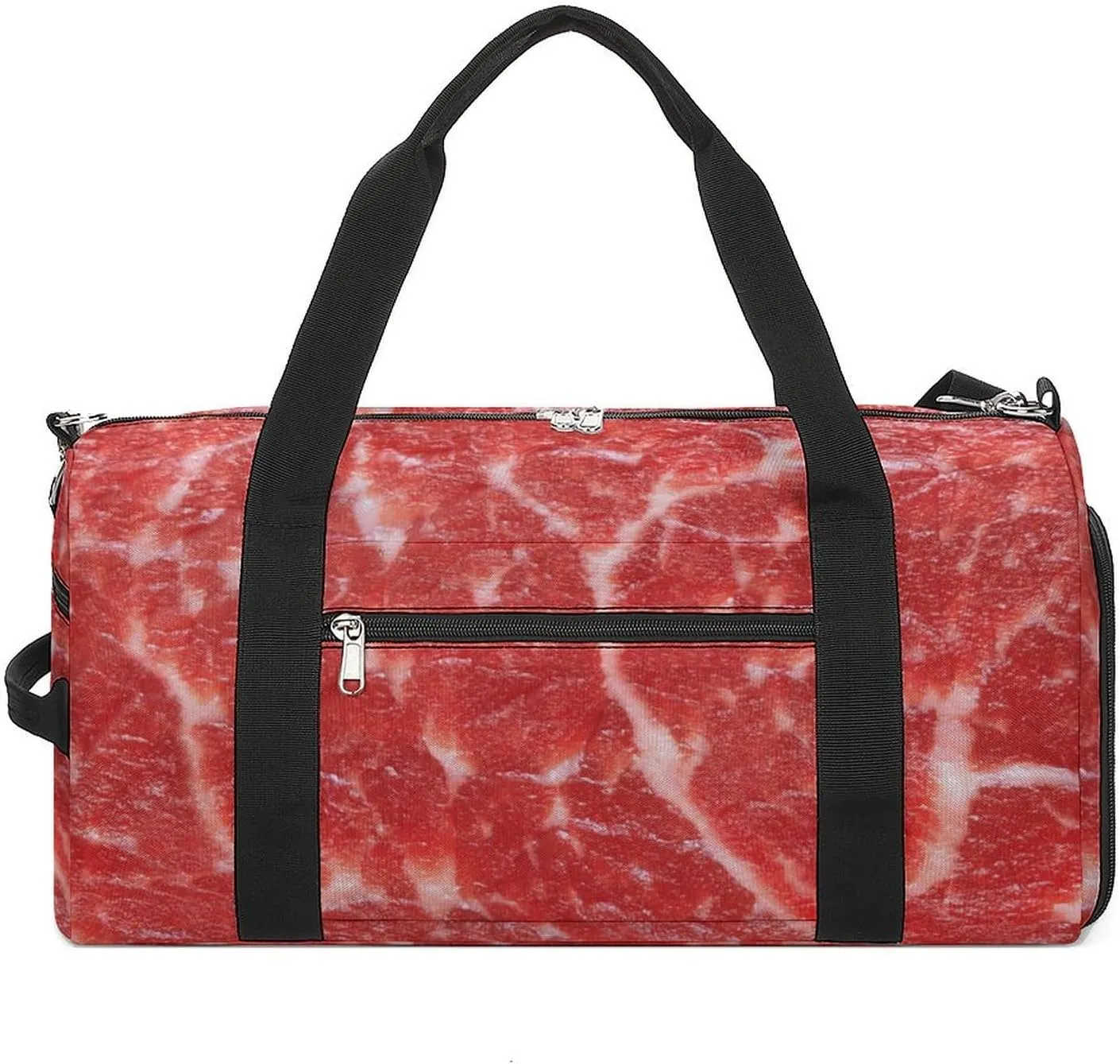 Raw Meat Pork Pattern Travel Gym Bag Sport Workout Duffel Bags with Compartments And Side Pocket
