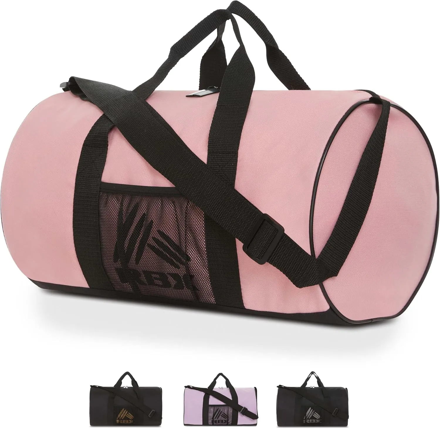RBX Barrel Gym Bags for Men, Small Gym Bag for Women, Duffle Bag for Travel, Sports Bag, Camping, Weekend, Carry On, Overnight Duffel Bag for Women with Shoulder Strap