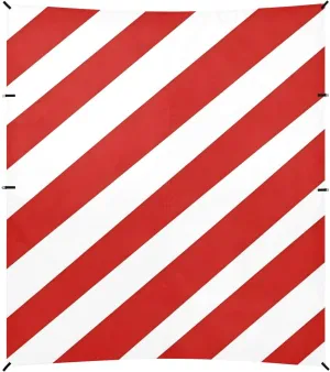 Red-White Oblique Stripes Foldable Beach Tent UPF50 Lightweight Outdoor Sun Shade with Sandbags, Sand Shovel, Poles for Backyard and Camping