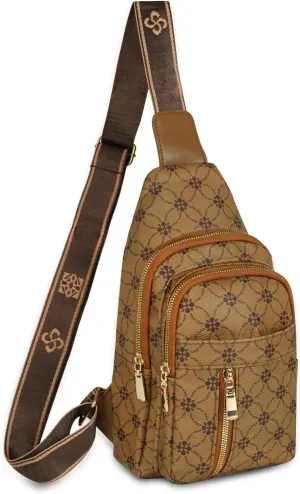 Relang Sling Bag for Women Crossbody, Leather Cross Body Fanny Packs for Women, Trendy Chest Bag for Travel and Daily Use