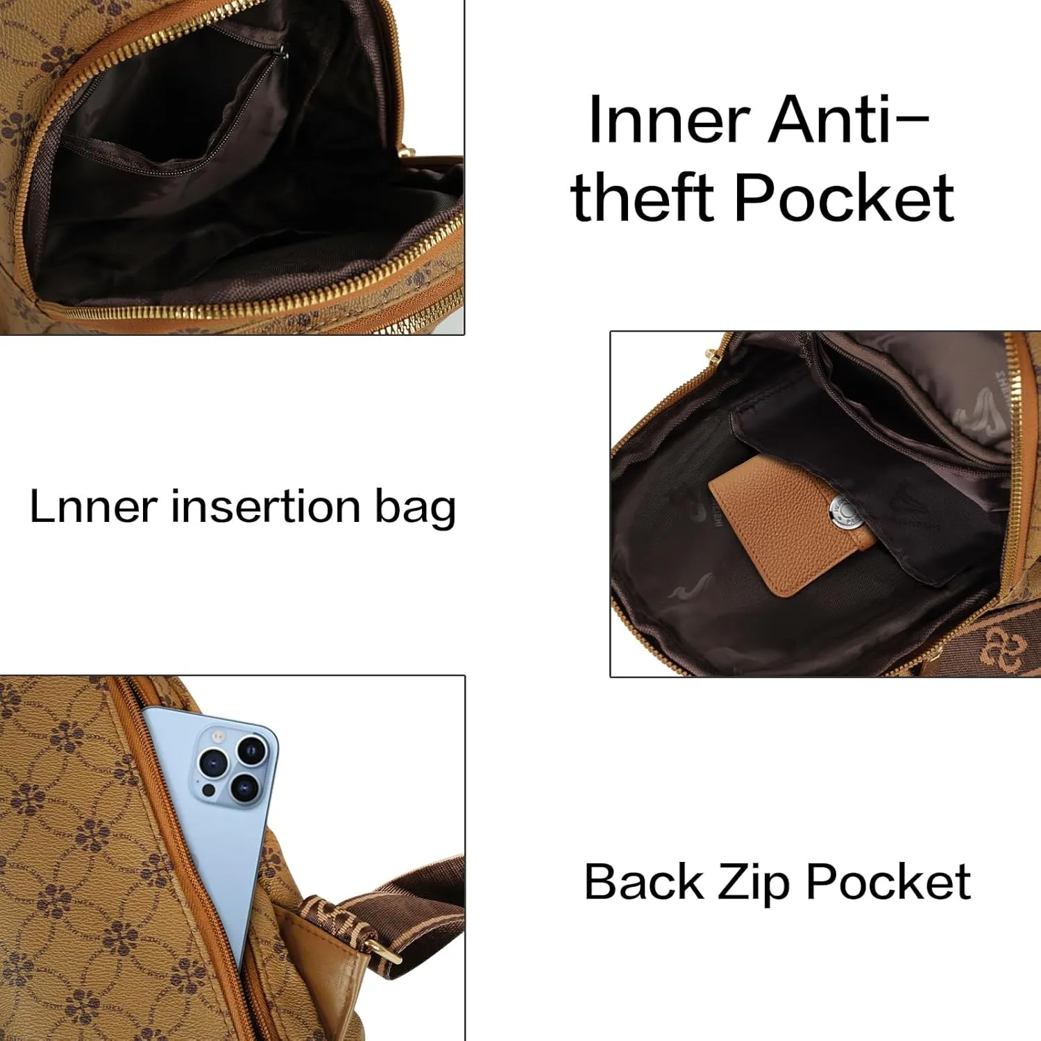 Relang Sling Bag for Women Crossbody, Leather Cross Body Fanny Packs for Women, Trendy Chest Bag for Travel and Daily Use