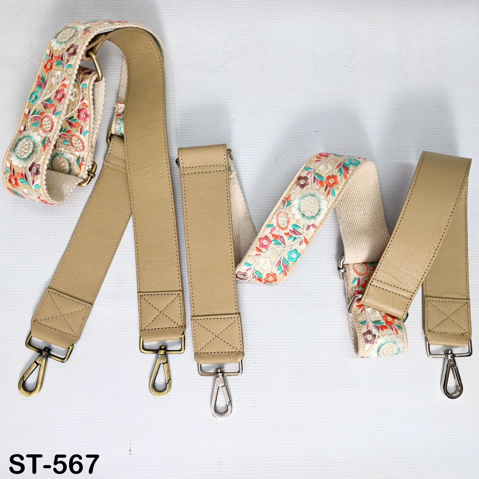 Replacement Leather Handbag Boho Bag Strap  Camera Strap Shoulder Strap Purses Embroidery Adjustable Strap Pale Taupe Christmas Gift for Mom