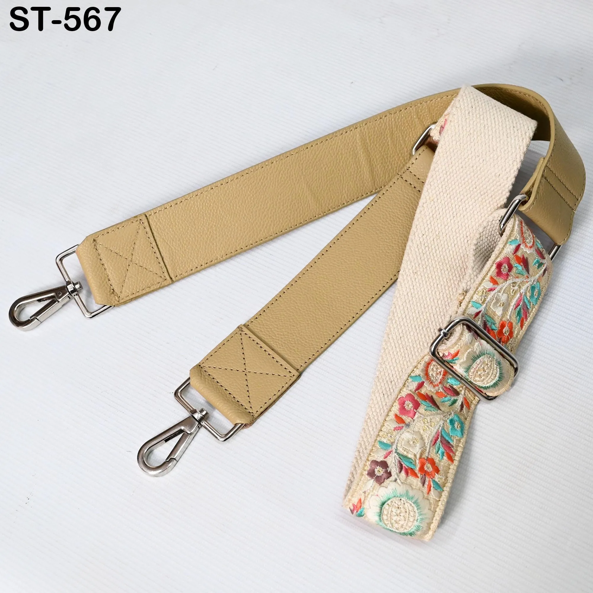 Replacement Leather Handbag Boho Bag Strap  Camera Strap Shoulder Strap Purses Embroidery Adjustable Strap Pale Taupe Christmas Gift for Mom
