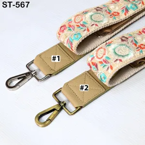 Replacement Leather Handbag Boho Bag Strap  Camera Strap Shoulder Strap Purses Embroidery Adjustable Strap Pale Taupe Christmas Gift for Mom