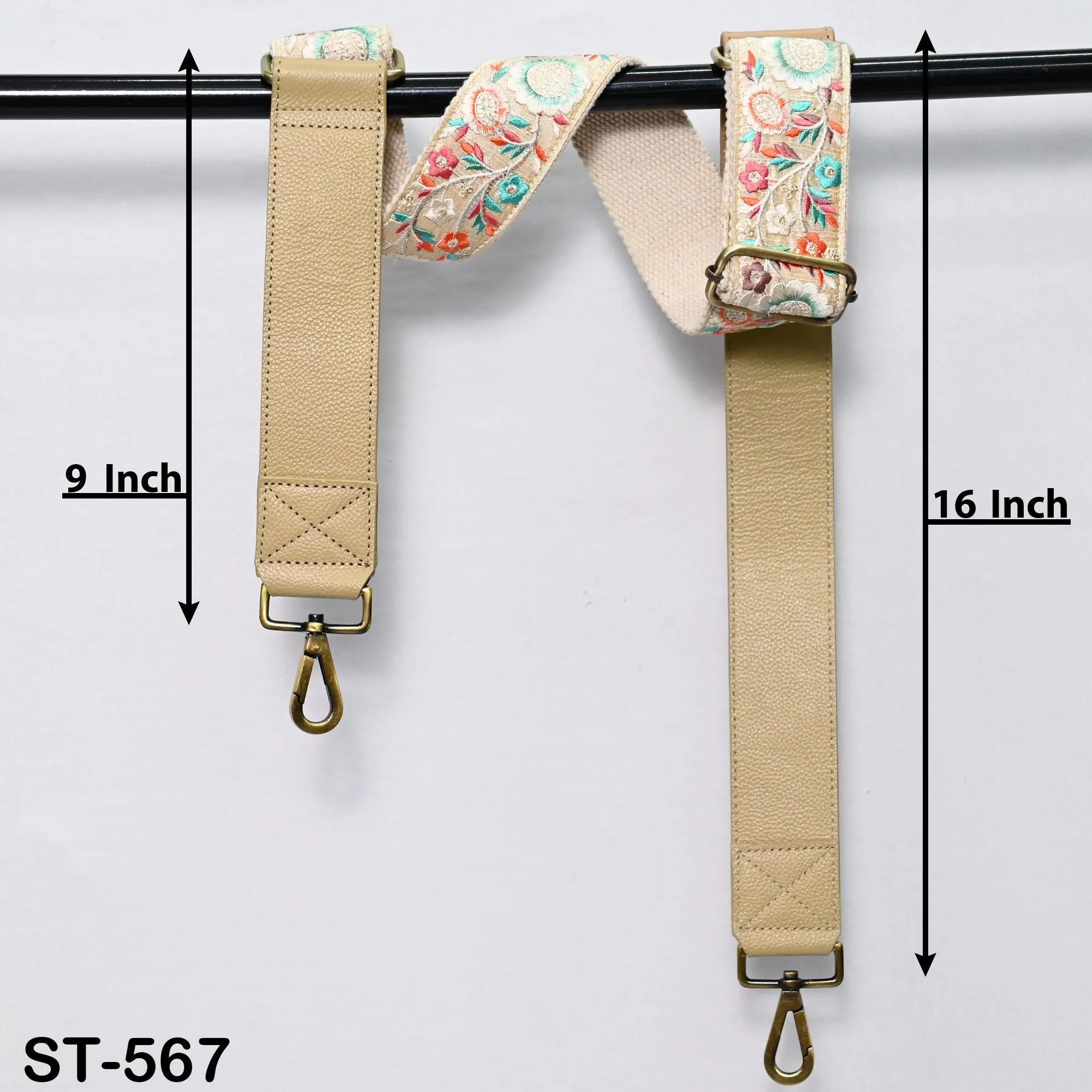 Replacement Leather Handbag Boho Bag Strap  Camera Strap Shoulder Strap Purses Embroidery Adjustable Strap Pale Taupe Christmas Gift for Mom