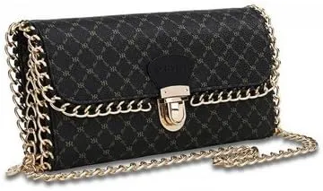 Rioni Signature Chained Clutch Color: Black